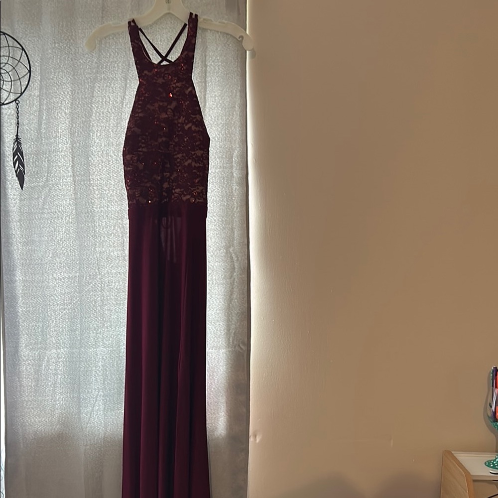 Morgan & Co. Deep Red Backless Dress